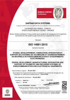 亚慱体育app官网下载ios法国赛峰集团数据系统- ISO14001证书有效。2024年